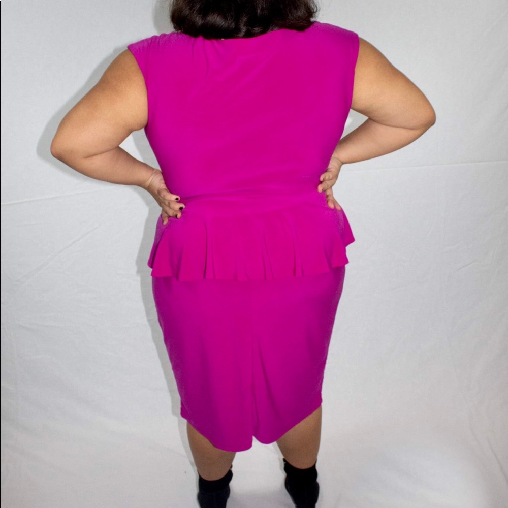 Ronni Nicole Fuschia Peplum Dress - Picture 2 of 6